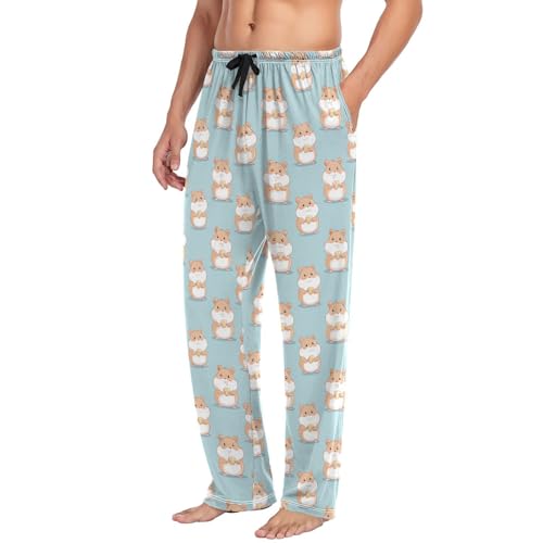 Laprad Men's Pajama Pants Lounge Comfy Pjs Bottoms Cute Hamster Soft Sleep Pant with Pockets4