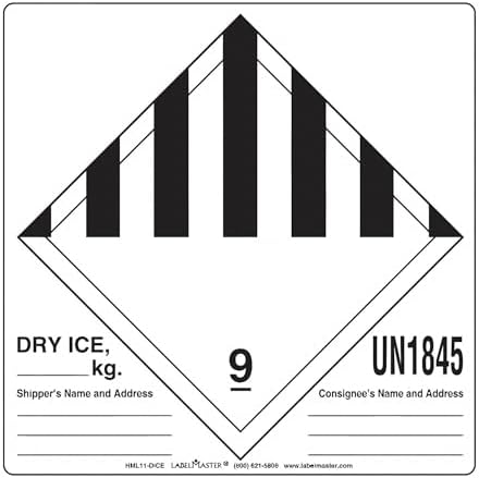 Labelmaster HML11-DICE Dry Ice Label, Hazmat, 6" x 6" (Pack of 500)