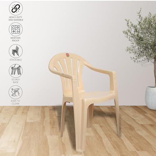 Image of Cello Capri Chair Set (Plastic, Beige, Pack of 2)
