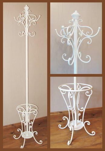 Large Tall 185cm Antique White Freestanding Round Hat Coat Umbrella Stand