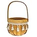 Cesta de Mimbre con Flores de Ratán, Cestas de Boda para Niña de Flores, Cesta Tejida a Mano de Sauce con Asas e Inserto de Plástico, Cesta de Pascua para Boda