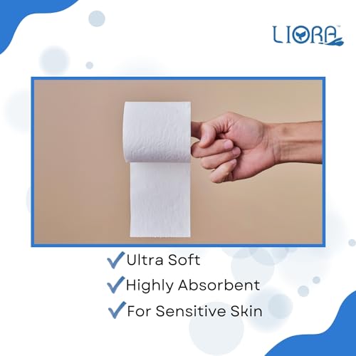 Image of Liora 2 Ply Toilet Paper Roll | 1110 Pulls (185 Pulls x 6 Rolls) | Ultra Soft & Highly Absorbent Toilet Tissue Paper | Bathroom Tissue Rolls Compatible with All Dispensers (6 Roll in1)