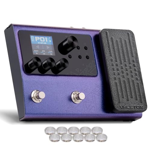 Valeton Multi-Efeitos Com Pedal De Expressão Guitarra Baixo Amplificador Modelagem Gabinetes Ir Simulação Multi Idioma Estéreo Otg Interface De Áudio Usb Gp-100 Violeta
