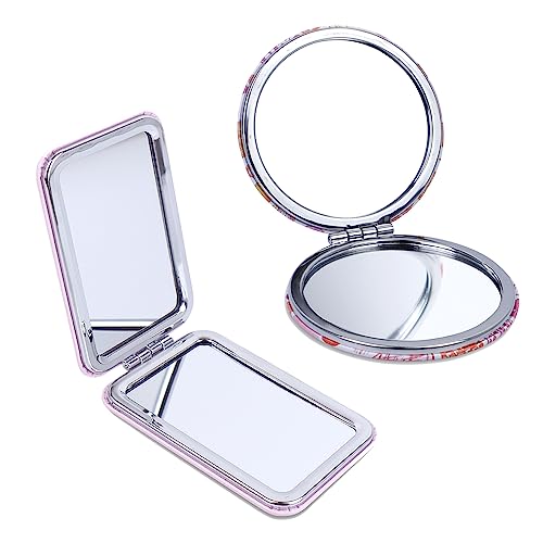 Image of NFI essentials Pack of 2 Dressing Table Cosmetic Makeup Mirror with Stand, Mirror for Multipurpose Tabletop Vanity Mirror Shaving Mirror Bathroom Mirror Magnifying Mirror Standing Mirror