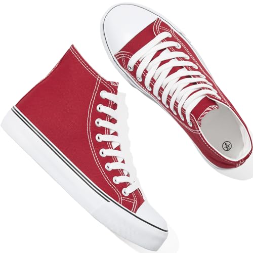 Image of yageyan Womens High Top Canvas Sneakers Lace up Fashion Shoes for Women Casual Classic