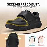 Diabetic Shoes Męskie bardzo szerokie skórzane buty ortopedyczne z regulowanymi kapciami na rzepy Wygodne codzienne buty