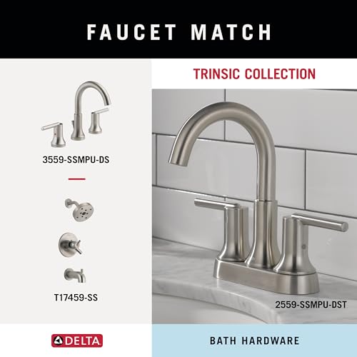Image of DELTA FAUCET Rubber Limited 75925-SS Trinsic 24 in. Double Wall Mount Towel Bar Bath Hardware Accessory in Stainless Steel