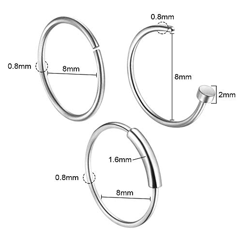 Jconly Nose Piercing Kit - 20G Professional Piercing Kit For Nose With Surgical Steel Piercing Needles And Piercing Clamps(Silver)… #TOP2