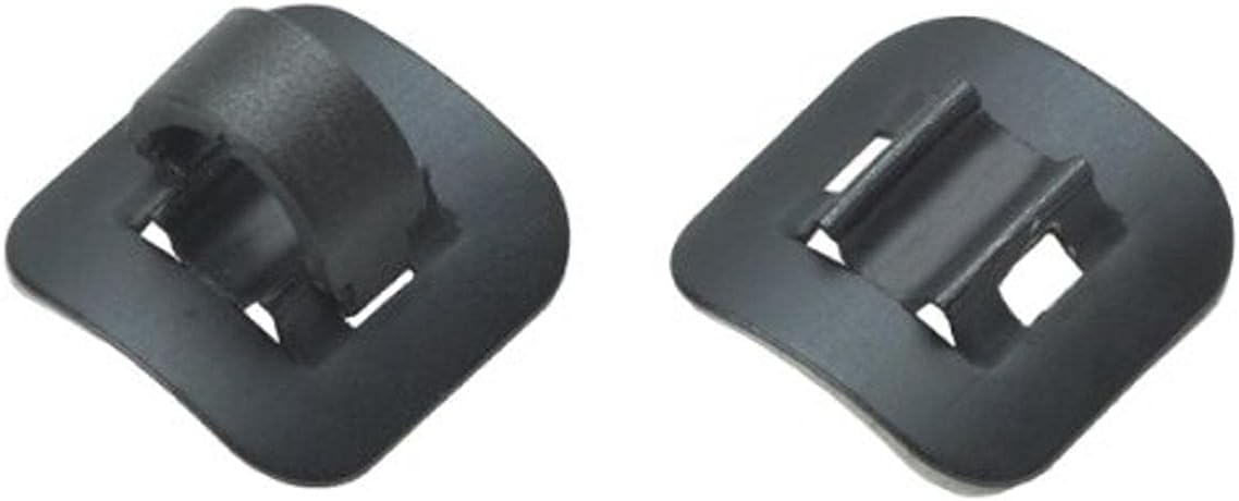 4 x alloy stick-on cable guide silver/black