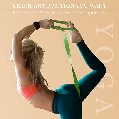 6 Pcs Yoga Strap For Stretching 8 Ft Yoga Exercise Adjustable Straps Yoga Bands With Safe Adjustable D Ring Buckle For Pilates Gym Workouts Yoga Fitness Improves Sitting Posture (Bright Color) #TOP5