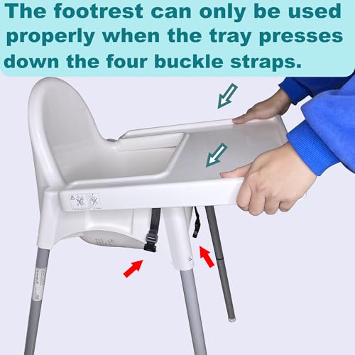 Image of Highchair Footrest for IKEA Antilop, Height Adjustable High Chair Foot Rest, Nylon Cushion Highchair Footrest with PP Board, Suitable Footstool with Rounded Corners