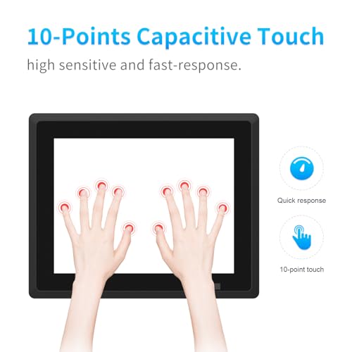 Image of 10.4 inch Industrial Fanless Panel PC, Touch Screen Panel Computer, Power-on Auto-Start, 2xLAN, HDMI, 6xUSB, 2xRS485, 4xRS232, 8*GPIO (I5-1235U No RAM No Storage No System)