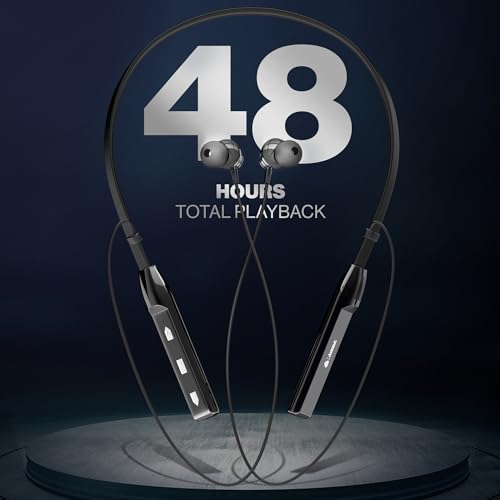 Image of AROMA NB119 Tune Upto 48 Hours Playtime*, Fast Charging, Dual Pairing, Bluetooth Neckband