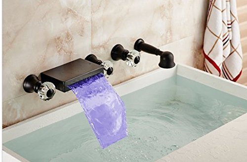 Robinet cascade de baignoire LED Gowe en cristal mural avec pommeau haut de gamme