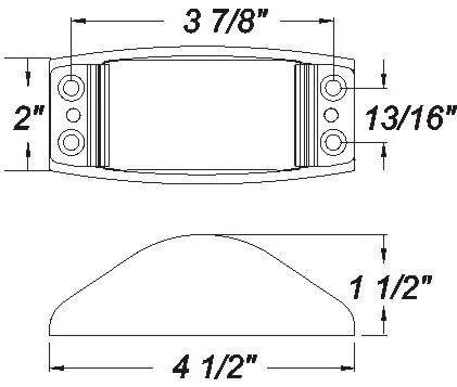 Part Synergy Trailer Light Marker/Clearance Light Incandescent Bulb 12 Volt Rectangular Yellow Lens Acrylic Lens/Steel Housing