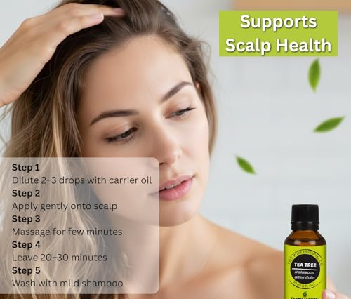 Image of Earth N Pure Tea Tree Essential Oil for Acne, Skin and Scalp Care - 100% Pure Natural Tea Tree Oil for Face, Hair & Aromatherapy - Steam Distilled - 15ml Pack Of 2