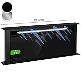 Klarstein Downdraft Cooker Hood, 90cm - Same features as above but bigger, with 714 m³/h airflow boost, 8 modes, LED lights, timer, and no vent needed, in black, 90cm.