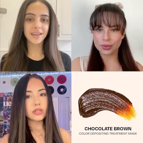 Image of Overtone Semi Permanent Hair Color Conditioner, Chocolate Brown, 8 oz, Nourishing, Damage-Free, Color Depositing Mask for All Hair Types with Shea Butter & Coconut Oil, Vegan & Cruelty-Free