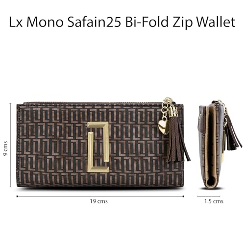 Image of Lavie Luxe Women's Mono Safain25 Bifold Zip Wallet |Gift For Ladies