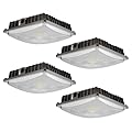 JC-LGL LED Canopy Lights, 60W, 8400LM, 5000K, 0-10V Dimmable, 120-277VAC, IP65 Waterproof, UL Listed, Commercial LED Canopy Lights Outdoor for Gas Station, Carport, Parking Garage, Warehouse, 4 Pack