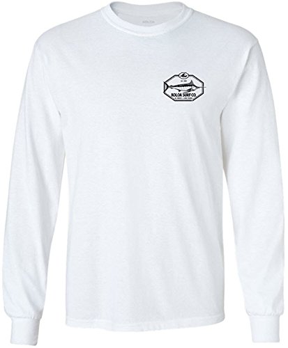 Koloa Big Game Fish Logo Long Sleeve Cotton T-Shirt-White/b-XL