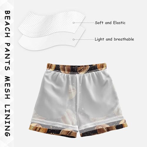 Pigsaly Boys Swim Trunks Brown Coffee Bean Boys Board Shorts Swimsuit Swimwear Summer Bathing Suit XS4