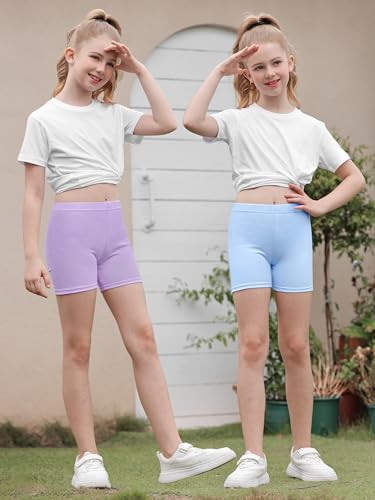 Image of 6 Pack Girls Bike Shorts Cotton Toddler Cartwheel Under Dress Dance Clothes