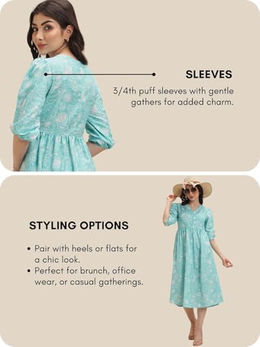 Image of Leriya Fashion Dress for Woman | Elegant Floral Printed | Western Dress for Women | One Piece Maxi | Rayon Western | Women Party