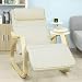 SoBuy Silla de relax, mecedora (reposapiernas ajustable), sillón de relax FST16-W (beige)...