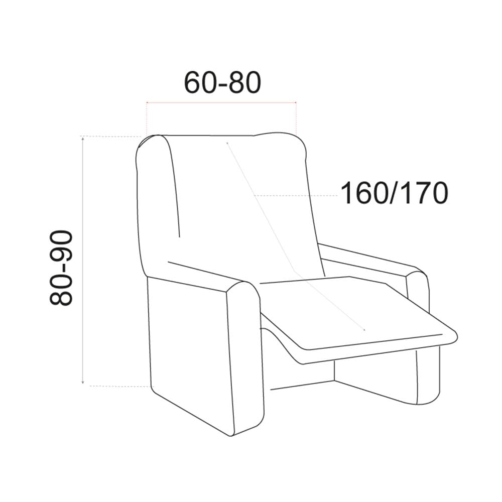 MAXIFUNDAS Funda de Sillón Relax Pies Juntos Modelo Vega Azul