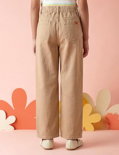 Image of Amazon Brand - Symbol Girls Cotton Wide Leg Fit Jeans | Casual Denim | Age 6-14 Years