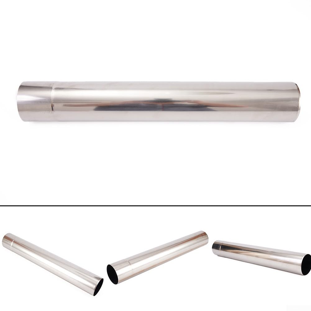 Stal nierdzewna Rura pieca Komin Przewód kominowy Wkład 2.3in Średnica Multi Paliwo do Drewno Burner lub Log Burner, Komin kominkowy Rura Replacement w Srebrny,(40cm)