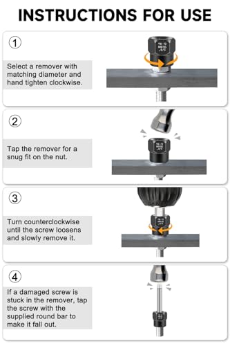 Lytool Bolt Extractor Set, 13-Piece Nut & Screw Extractor Kit, Impact Lug Nut Remover, Broken/Stripped/Rounded Bolt Remover, CR-MO Steel, for Car Repair & Mechanics
