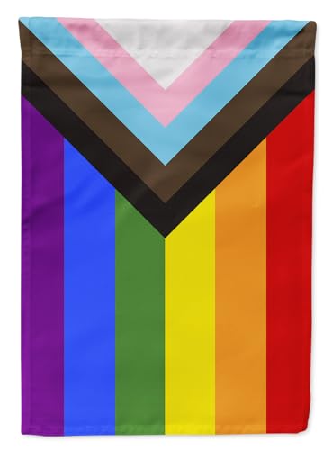 Drapeau de jardin d'extérieur Gay Progress Pride multicolore en polyester double épaisseur