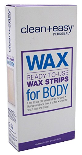 Clean+Easy Wax Strips Body 12 Count Ready To Use 24 Applications (3 Pack)