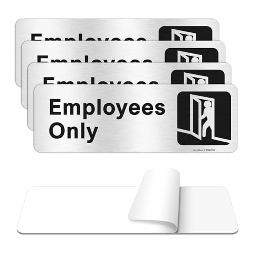 GicnKeuz Employees Only Sign,9 x 3 Inches Information Sign with