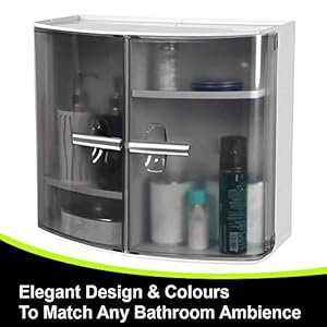 Regalo Plastic Bathroom Cabinet (Medium, Grey) Regalo Plastic Bathroom Cabinet (Medium, Grey)