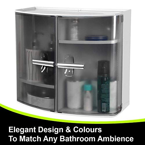 Regalo-Plastic-Bathroom-Cabinet-Medium-Grey Regalo Plastic Bathroom Cabinet (Medium, Grey)