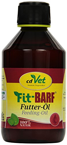 cdVet Fit-BARF Feed Oil 250 ml - huiles végétales de haute qualité pressées à froid avec des acides gras essentiels comme complément alimentaire BARF et source d'énergie pour chiens et chats Cover