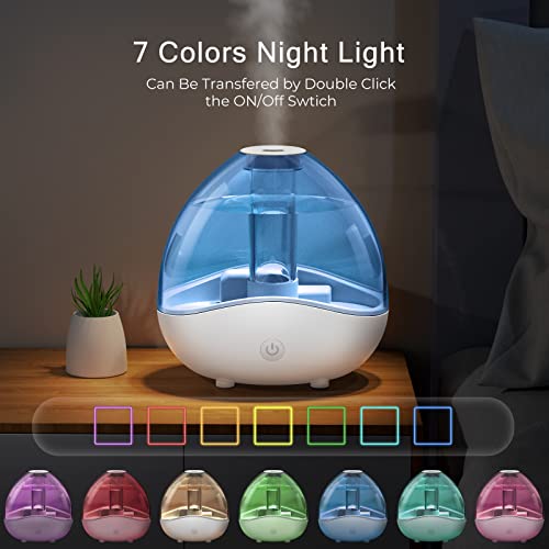 Cool Mist Humidifiers For Bedroom Large Room, Lerat Baby Humidifier With Night Light For Nursery, Auto Shut-Off & Quiet Operation Humidifier For Plants, Air Ultrasonic For Pets, Indoor, Home, Office #TOP5
