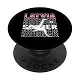 Lettland Soccer Fans Trikot – stolze Lettische Fußballliebhaber PopSockets mit austauschbarem PopGrip
