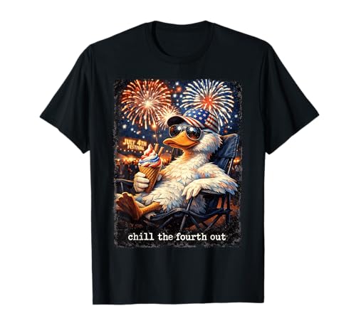 4th of July Chill The Fourth Out Duck Men Boy Independence T-Shirt