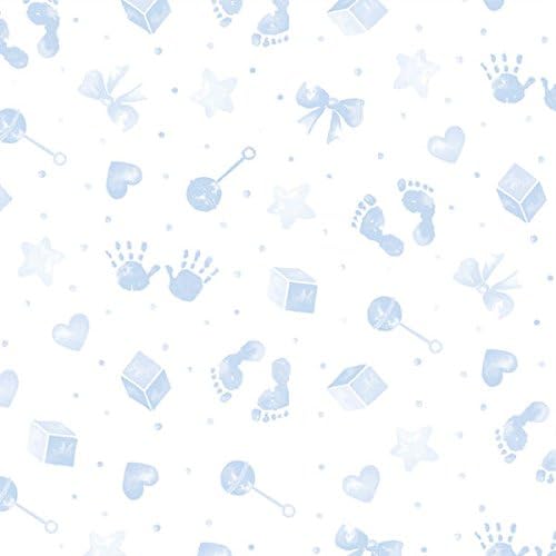 Baby Boy Cellophane Gift Wrap Hampers Florist Baby Shower + Free Pull Bow, Curling Ribbon & Card (3 Metre, Baby Blue Ribbon - Image 4