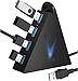 Price comparison product image JoyReken 4-Port USB 3.0 Hub, FlyingVHUB Vertical Data USB Hub with 2 ft Extended Cable, for Mac, PC, Xbox One, PS4, PS5, iMac, Surface Pro, XPS, Laptop, Desktop, Flash Drive, Mobile HDD