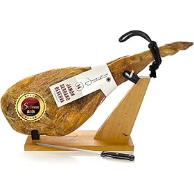 Jambon Serrano Espagnol Réserve + Support à Jambon + Couteau 6.2 – 6.8 Kg – Jamón Serrano