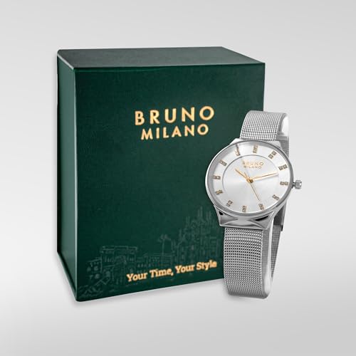 Image of BRUNO MILANO Stylish Watches Mesh Band Shiny Dial for Women and Girls