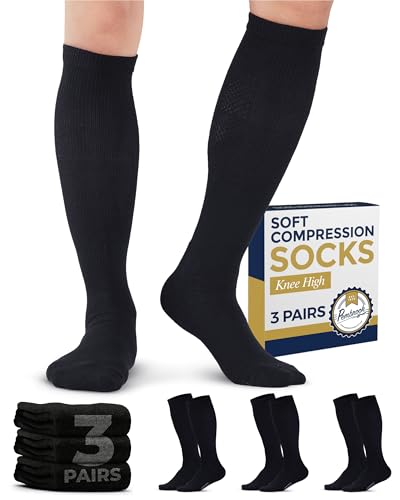 Pembrook Light Compression Socks for Men - 3 Pairs | 8-15 mmhg Compression Dress Socks for Men | Support Socks for Men