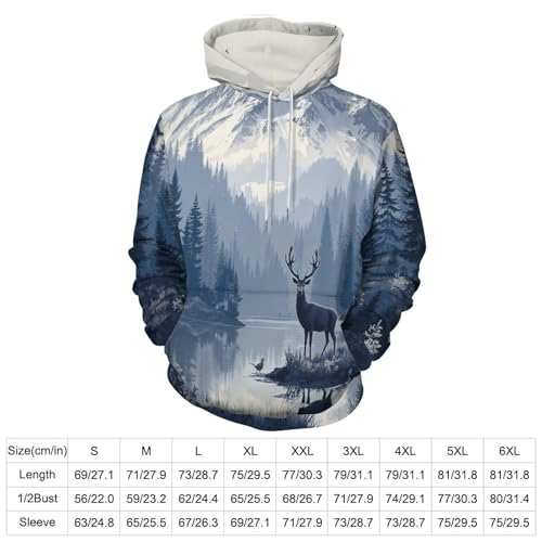 Pull à capuche cerf sauvage homme imprimé nature et style cool - 3