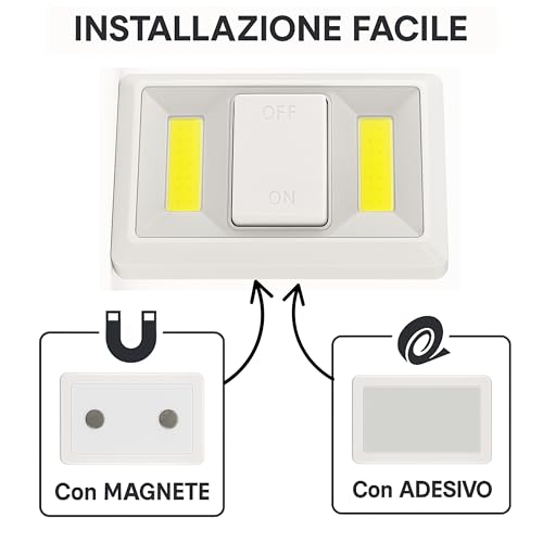 Aplique LED con interruptor integrado y funcionamiento independiente a pilas AAA en pack de 12 5