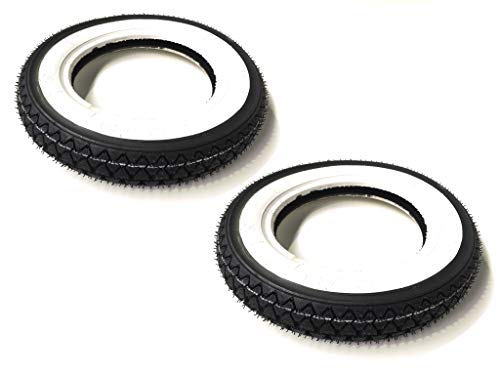 K333 Lot de 2 pneus à flanc blanc 3.00-10 4PR 42J TT pour Vespa PK 50 XL Special, Zündapp, Bonanza, Honda Dio, Peugeot Rapido, Yamaha Jog 50